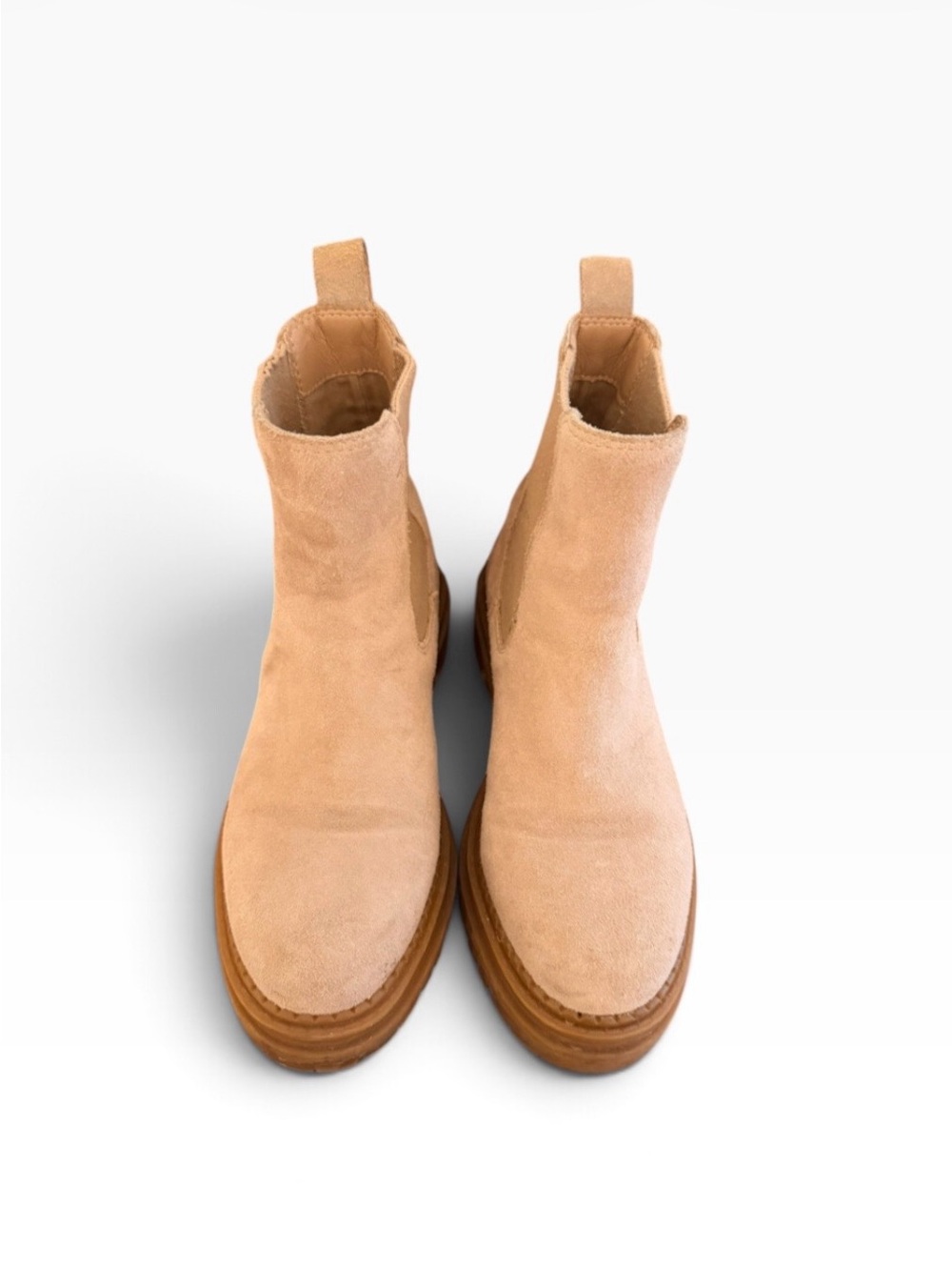 Steve Madden Tan Suede Chelsea Ankle Booties